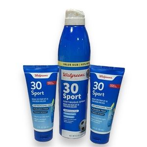 3 New Walgreens SPF 30 Sport Sunscreen Spray - 9.1 oz. Value Size 2 SPF 30
